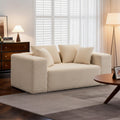 2-Seater Deep-Seat Corduroy Lounge Sleeper Sofa - No Assembly, Frameless Foam Cloud Couch for Living Room, Bedroom, Apartment, Dorm, Office
