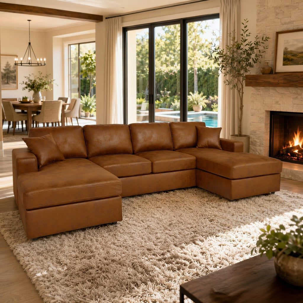 3 - Piece Corduroy Double-Chaise Sectional